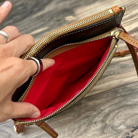 Dooney & Bourke Triple Zip Crossbody Bag Purse Black Leather - Picture 11 of 11